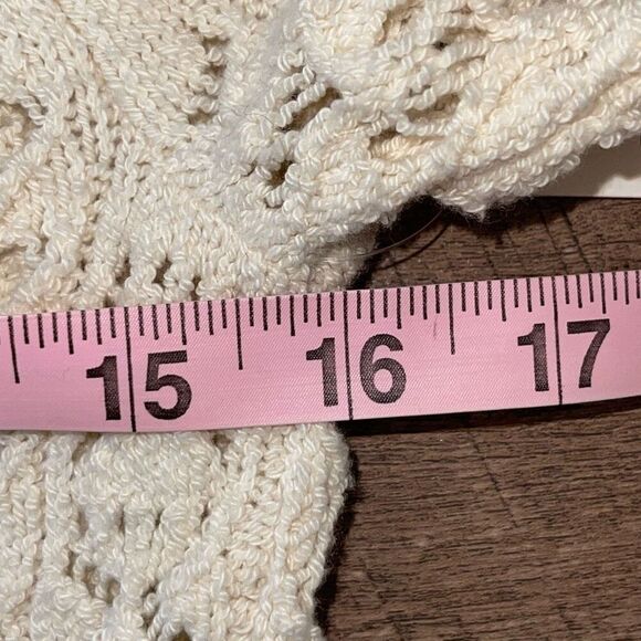 Free People Womens Open Knit Long Sleeve Tunic Sweater Ivory Size Medium NWT - Picture 10 of 11